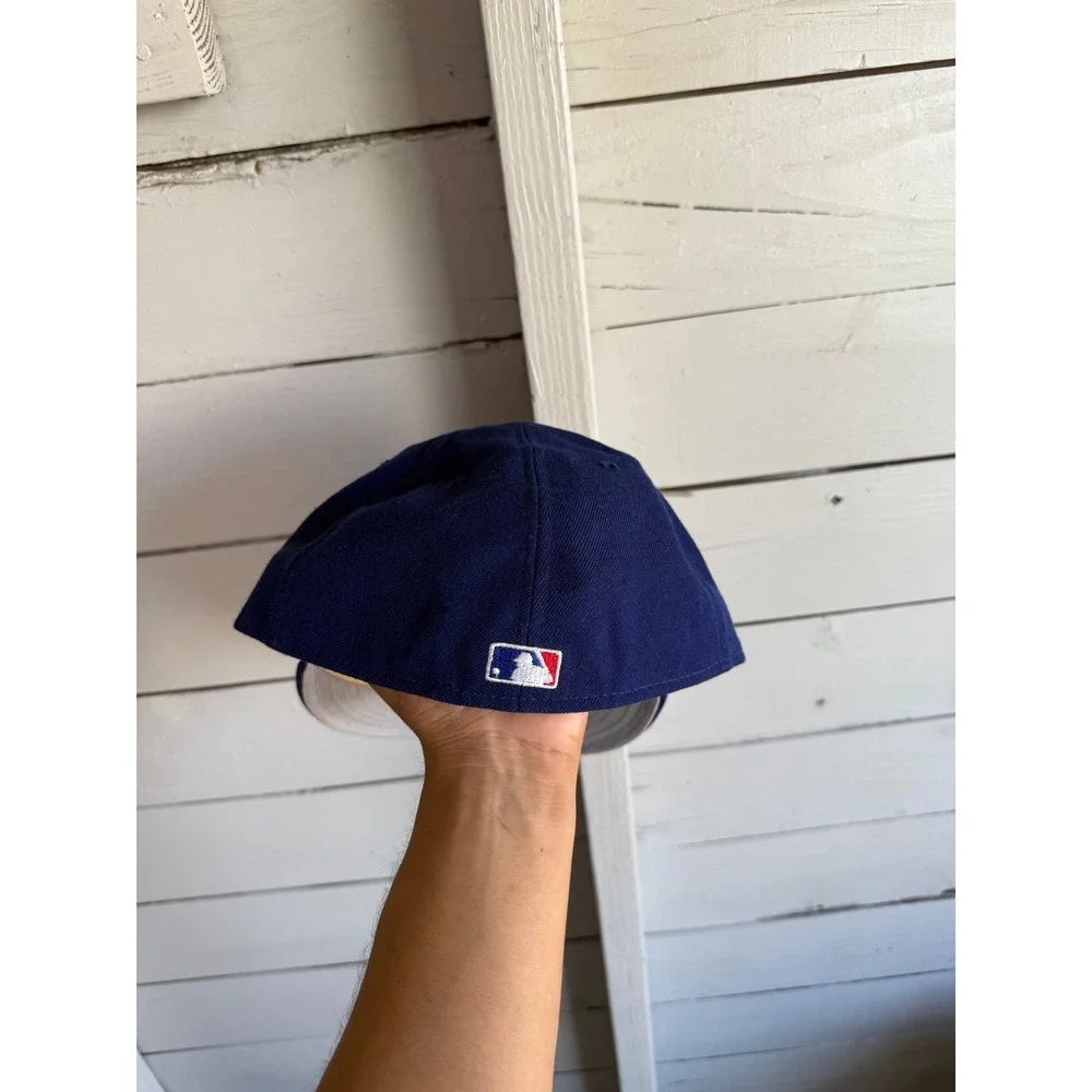 Vintage New Era 59FIFTY Chicago Cubs Fitted Hat 7 3/8 Diamond Collection Navy